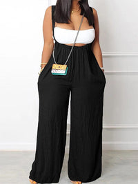 Solid Wide-Leg Overalls