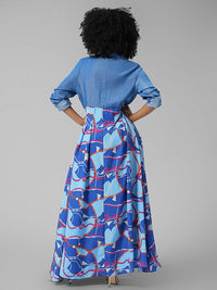 Printed Combo Shirt Dress