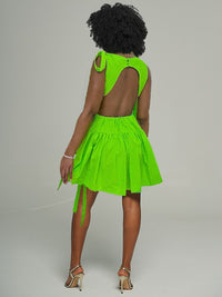 V-Neck Tied Ruffle Dress