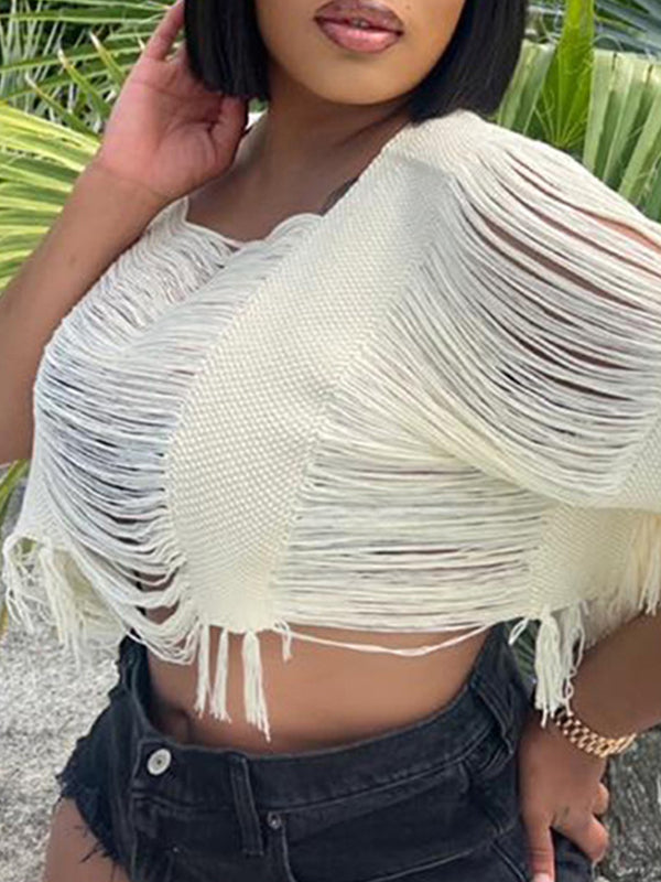 Fringe Shredded Crop Top