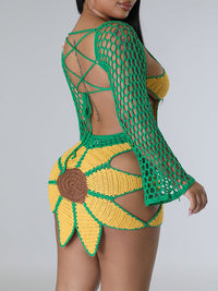 Sunflower Knit Crochet 2PC Set