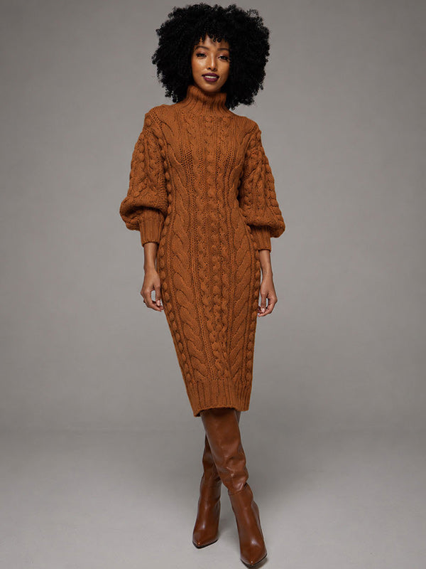 Turtleneck Knit Dress