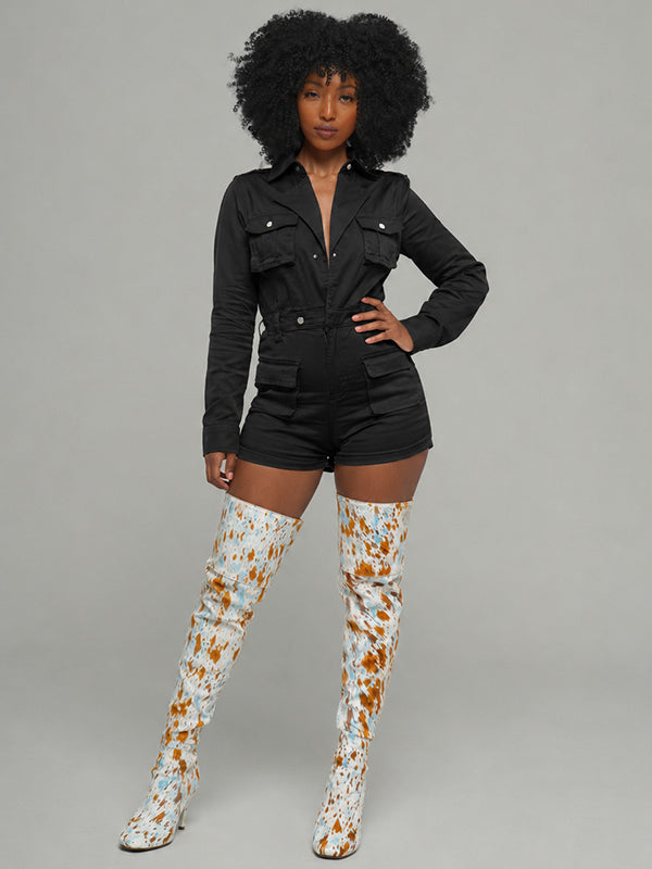 Solid Cargo Romper