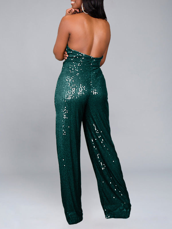 Sequin Halter Jumpsuit