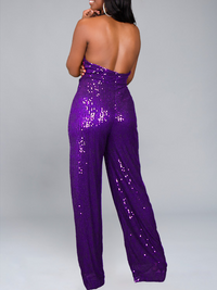 Sequin Halter Jumpsuit