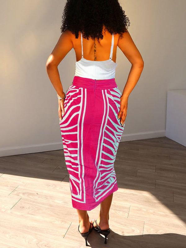 Printed Asymmetric Skirt