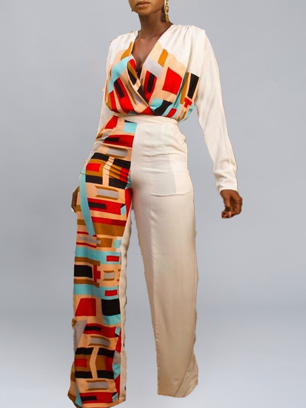 Printed-Combo Shirt & Wide-Leg Pants Set -- sold out