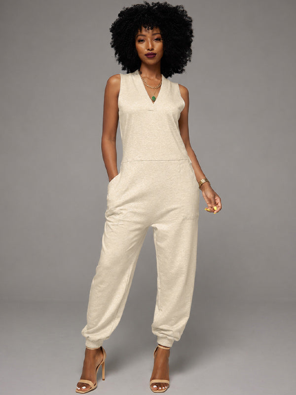 V-Neck Sleeveless Jumpsuit