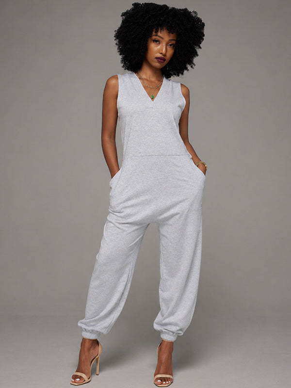 V-Neck Sleeveless Jumpsuit