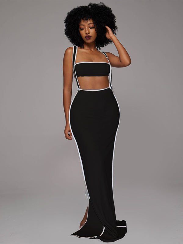 Bandeau Top & Overall Skirt Set