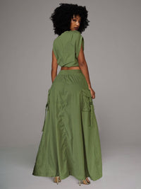 Vest & Maxi Skirt Cargo Set - sold out