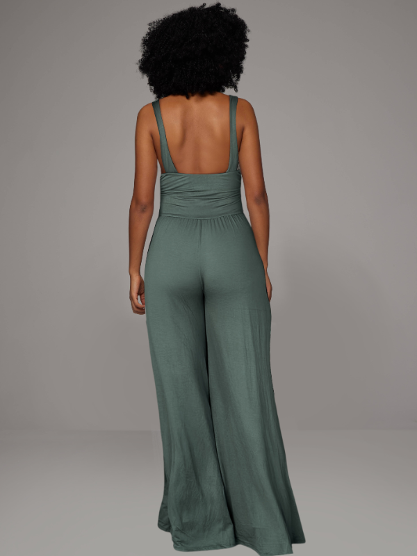 Twisted Sleeveless Wide-Leg Jumpsuit -- sold out