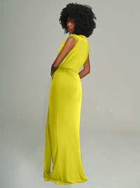 Plunge Sleeveless Maxi Dress