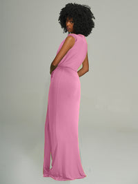 Plunge Sleeveless Maxi Dress