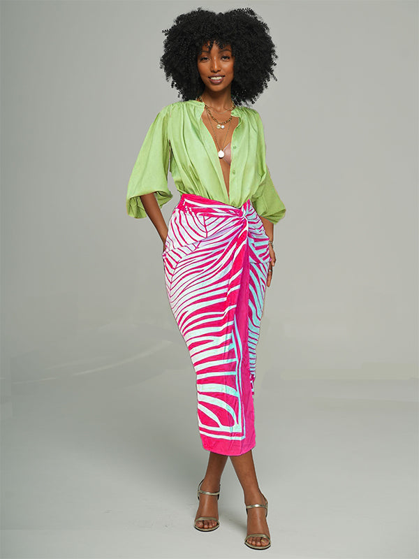 Printed Asymmetric Skirt