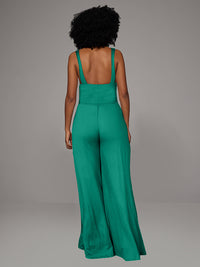 Twisted Sleeveless Wide-Leg Jumpsuit