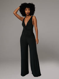 Twisted Sleeveless Wide-Leg Jumpsuit