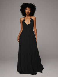 Solid Halter Maxi Dress -- sold out
