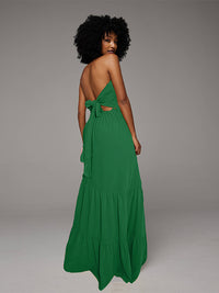 Solid Halter Maxi Dress -- sold out