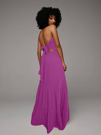 Solid Halter Maxi Dress -- sold out