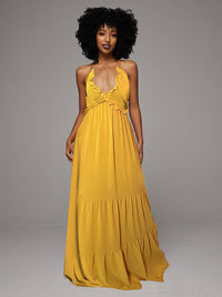 Solid Halter Maxi Dress -- sold out