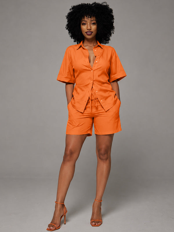 Solid Shirt & Shorts Set