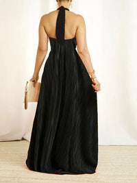 Halter Pleated Maxi Dress