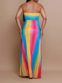 Halter Pleated Maxi Dress