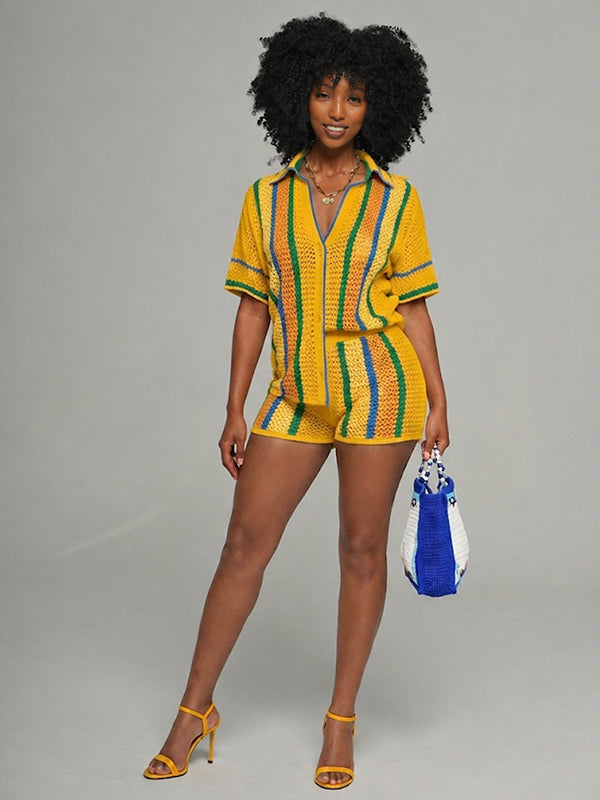 Stripe Knit 2PC Set