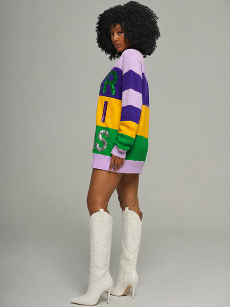 Sequin Colorblock Sweater