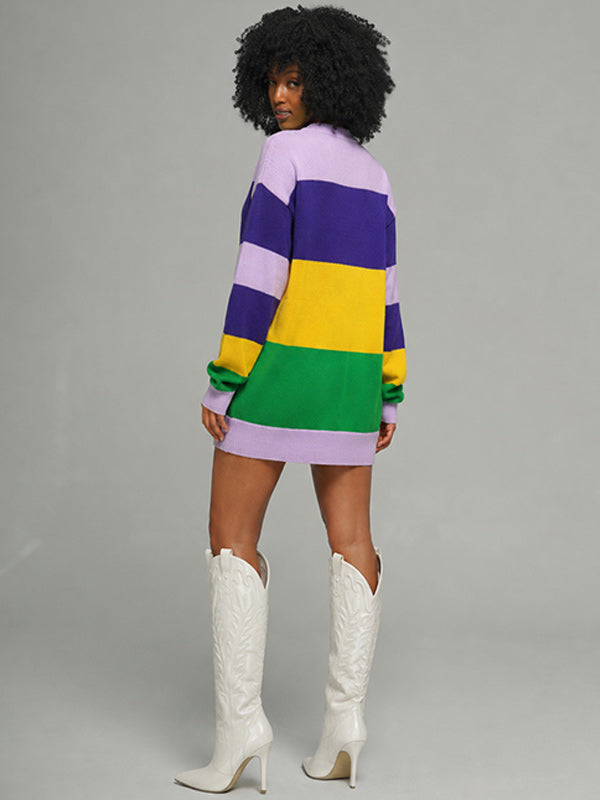 Sequin Colorblock Sweater