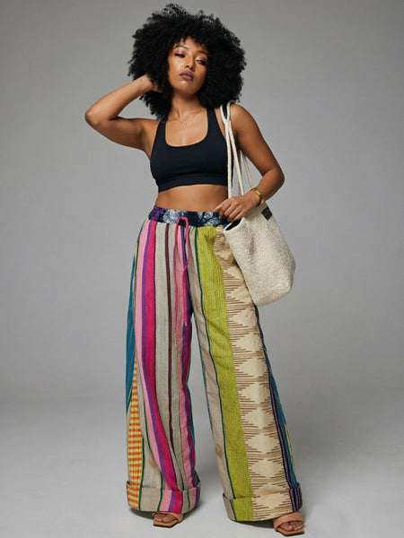 Printed Wide-Leg Pants