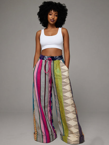Printed Wide-Leg Pants