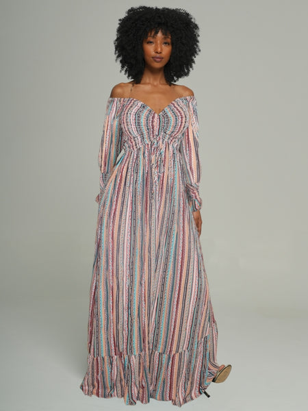 Printed Off-Shoulder Dress