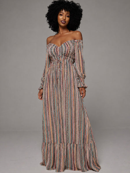 Printed Off-Shoulder Dress
