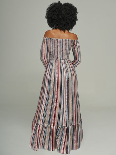 Printed Off-Shoulder Dress