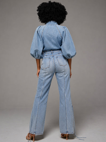 Tied Denim Top