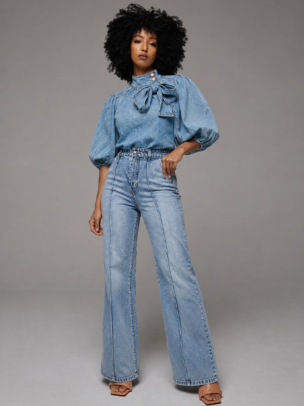 Tied Denim Top
