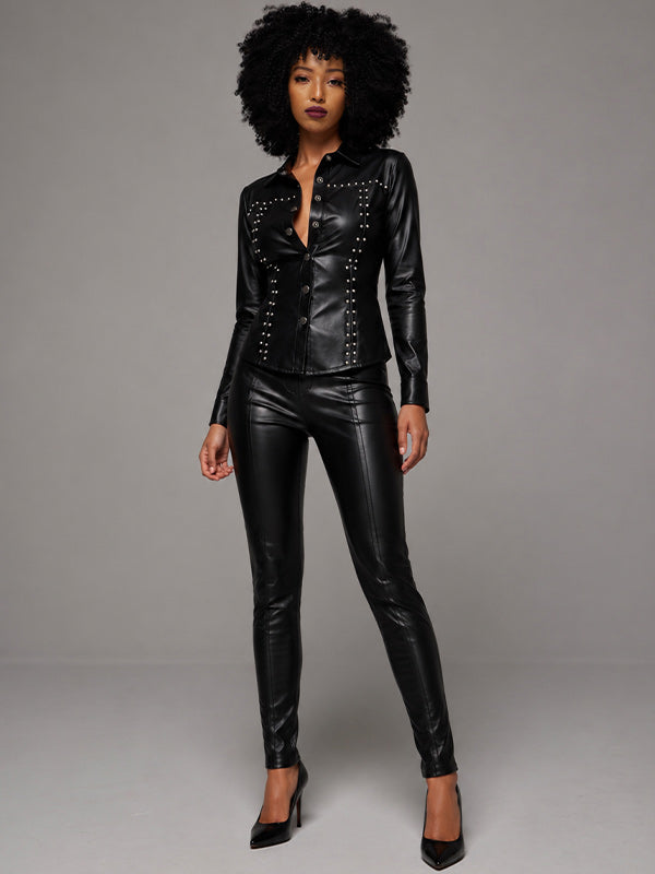 Faux Leather Shirt