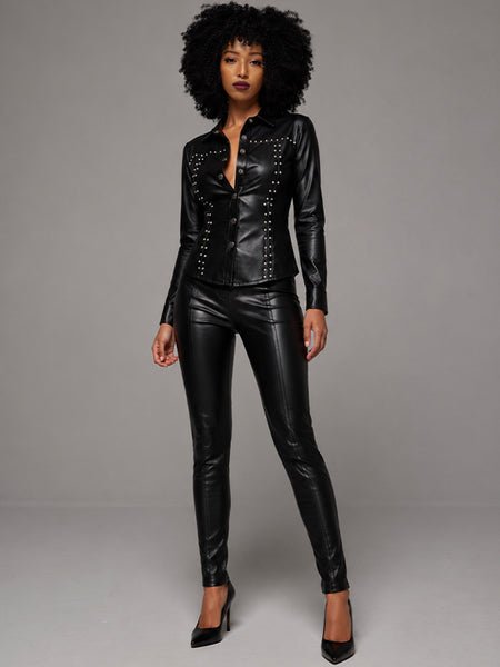 Faux Leather Shirt