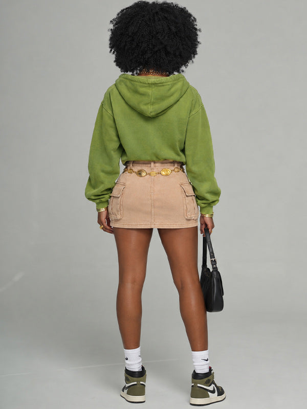Printed Zip-Front Hoodie