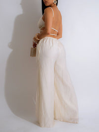 Solid Wide-Leg Cami Jumpsuit