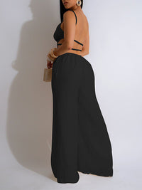 Solid Wide-Leg Cami Jumpsuit
