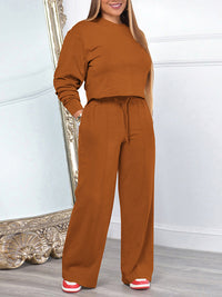 Solid Sweatshirt & Pants Set