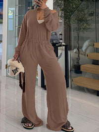 Solid V-Back Jumpsuit