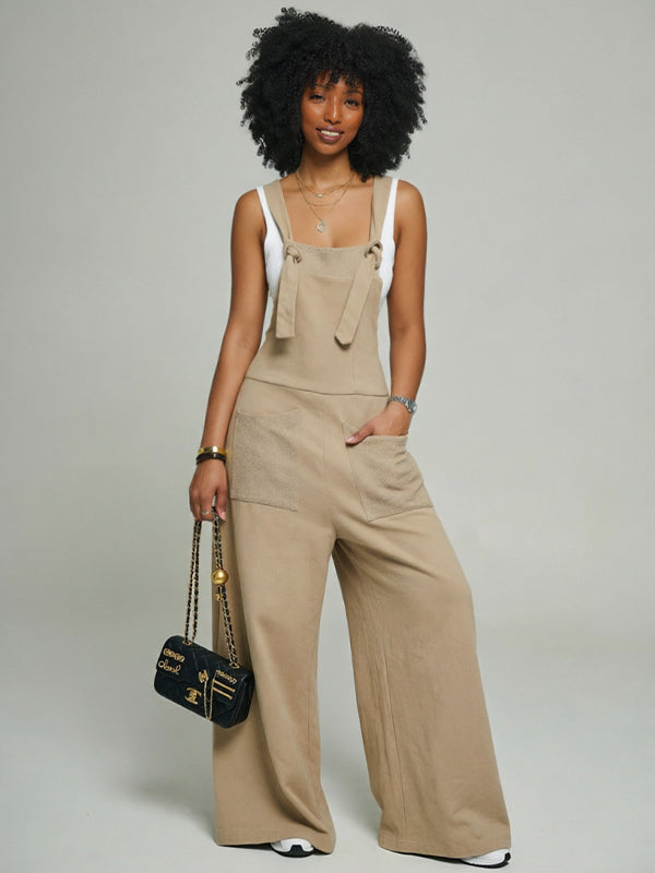Tied Wide-Leg Overalls