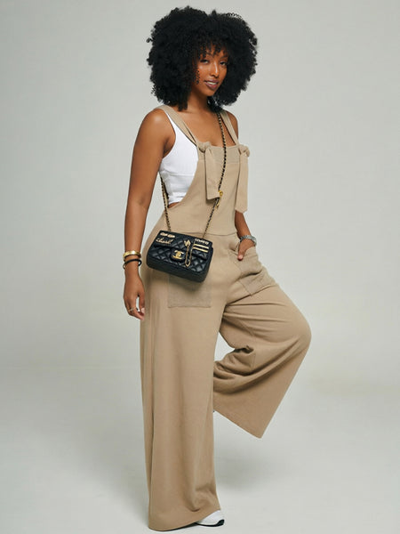 Tied Wide-Leg Overalls