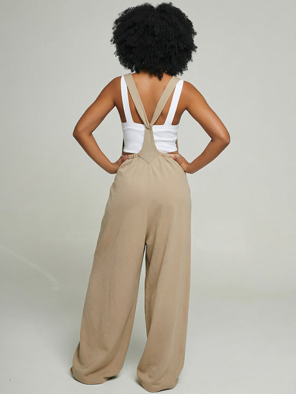 Tied Wide-Leg Overalls