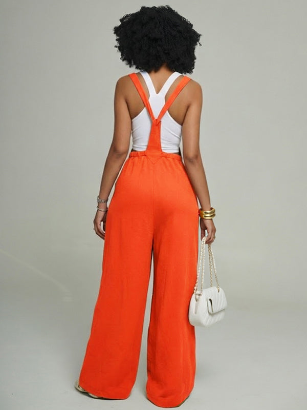 Tied Wide-Leg Overalls