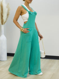 Tied Wide-Leg Overalls